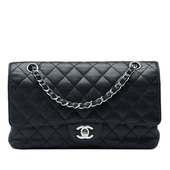 Classic Double Flap Bag Quilted Caviar Medium