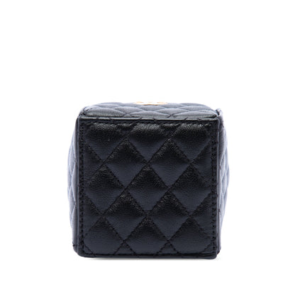 Drawstring Square Bucket Bag Quilted Calfskin Mini