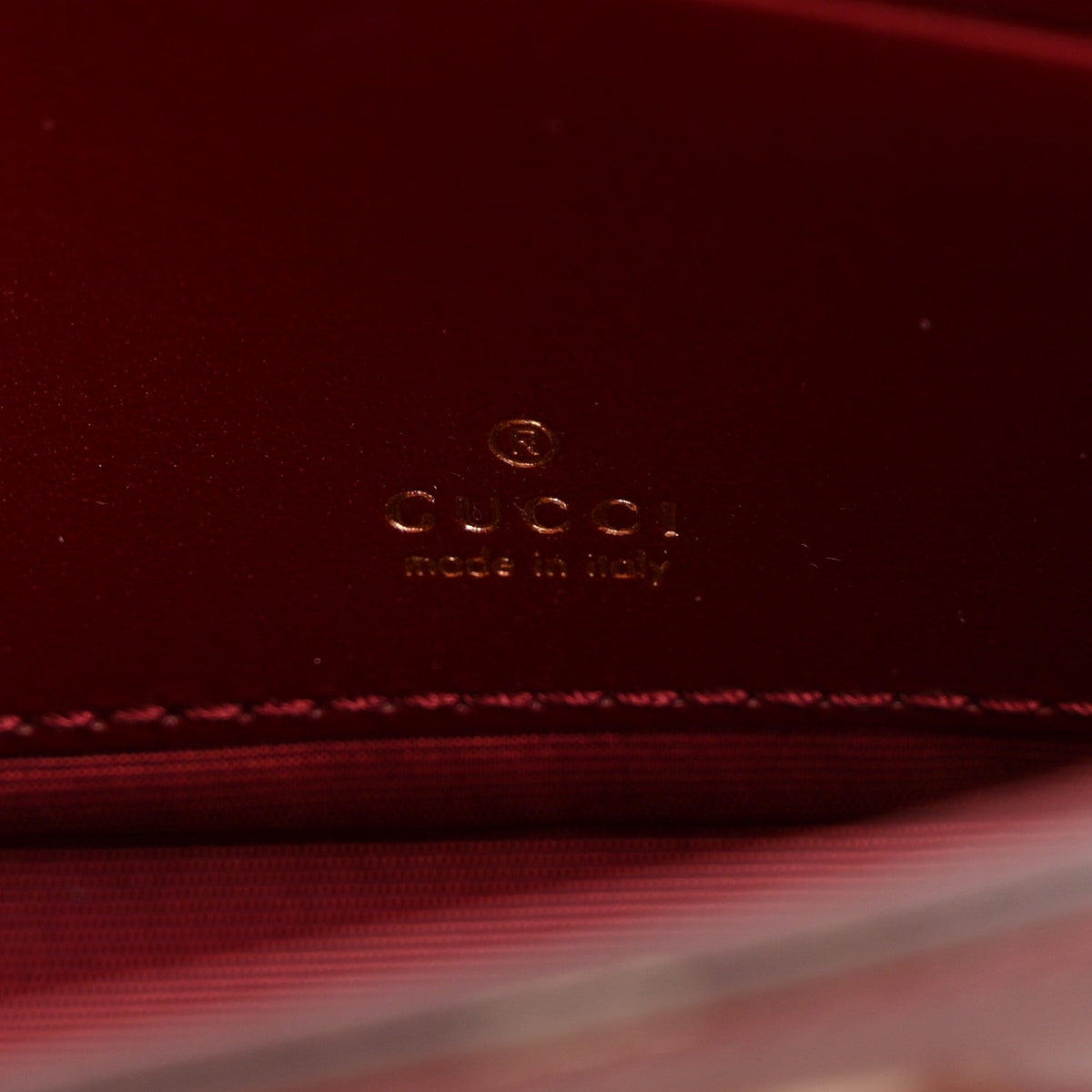 Gucci Shiny Calfskin Small Bamboo Night Bag Rosso Ancora