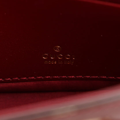 Gucci Shiny Calfskin Small Bamboo Night Bag Rosso Ancora
