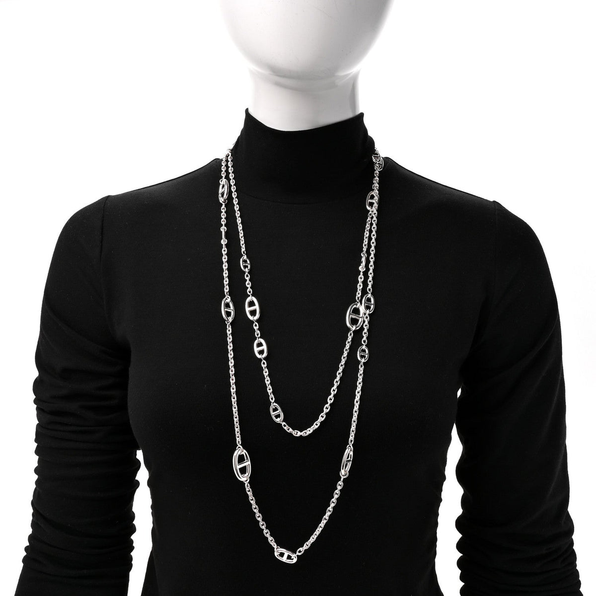 Hermes Sterling Silver Farandole Necklace 160