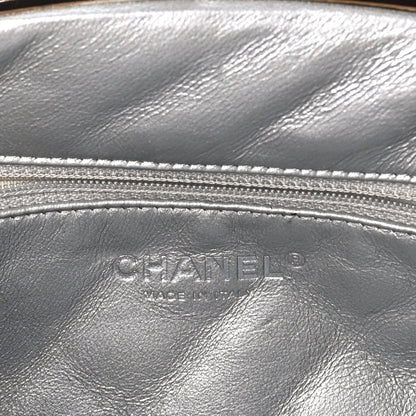 Chanel Metallic Aged Calfskin Quilted Timeless Clutch Silver