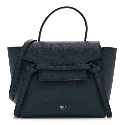 Celine Baby Grained Calfskin Nano Belt Bag Abyss Blue