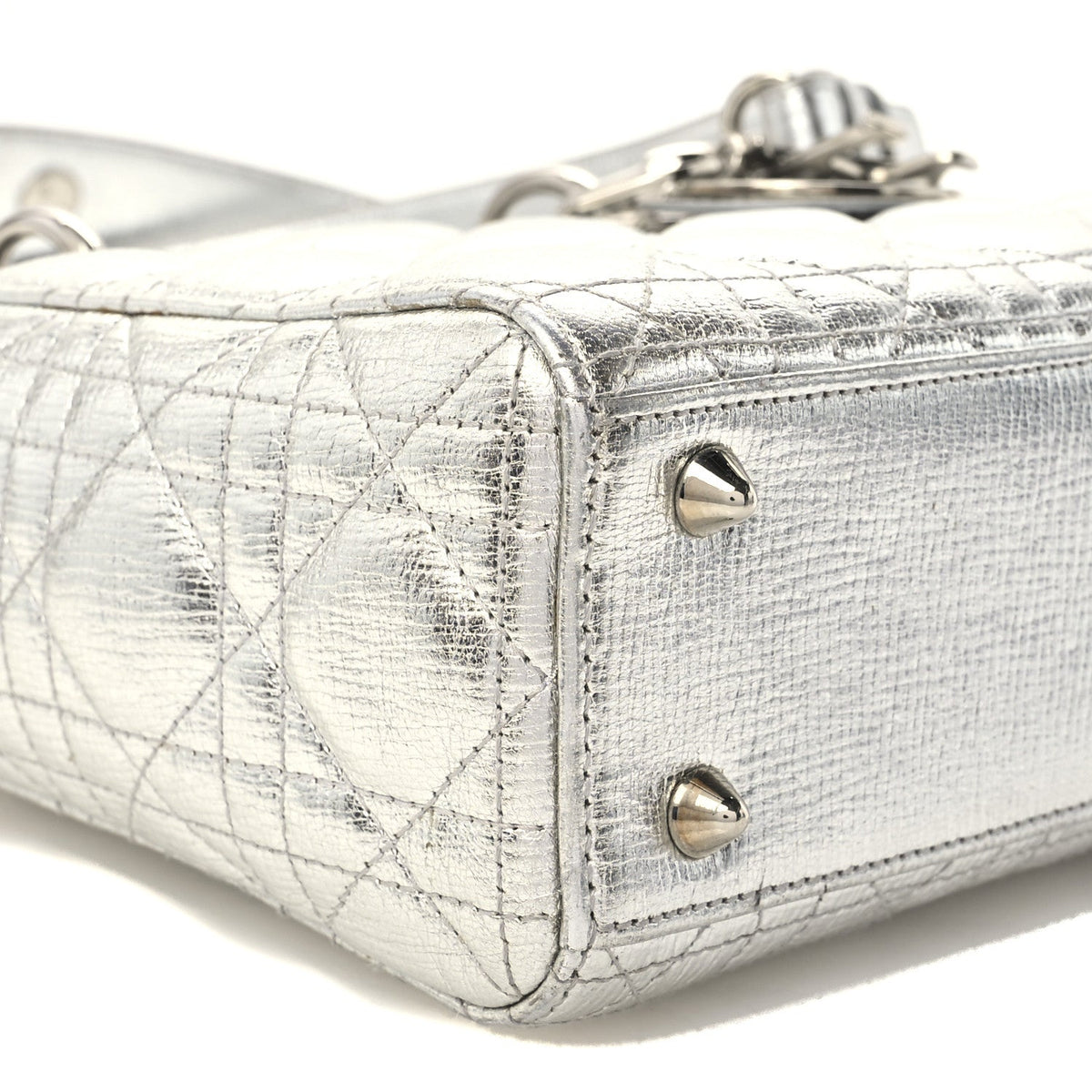 Christian Dior Metallic Calfskin Small My Lady Dior Silver