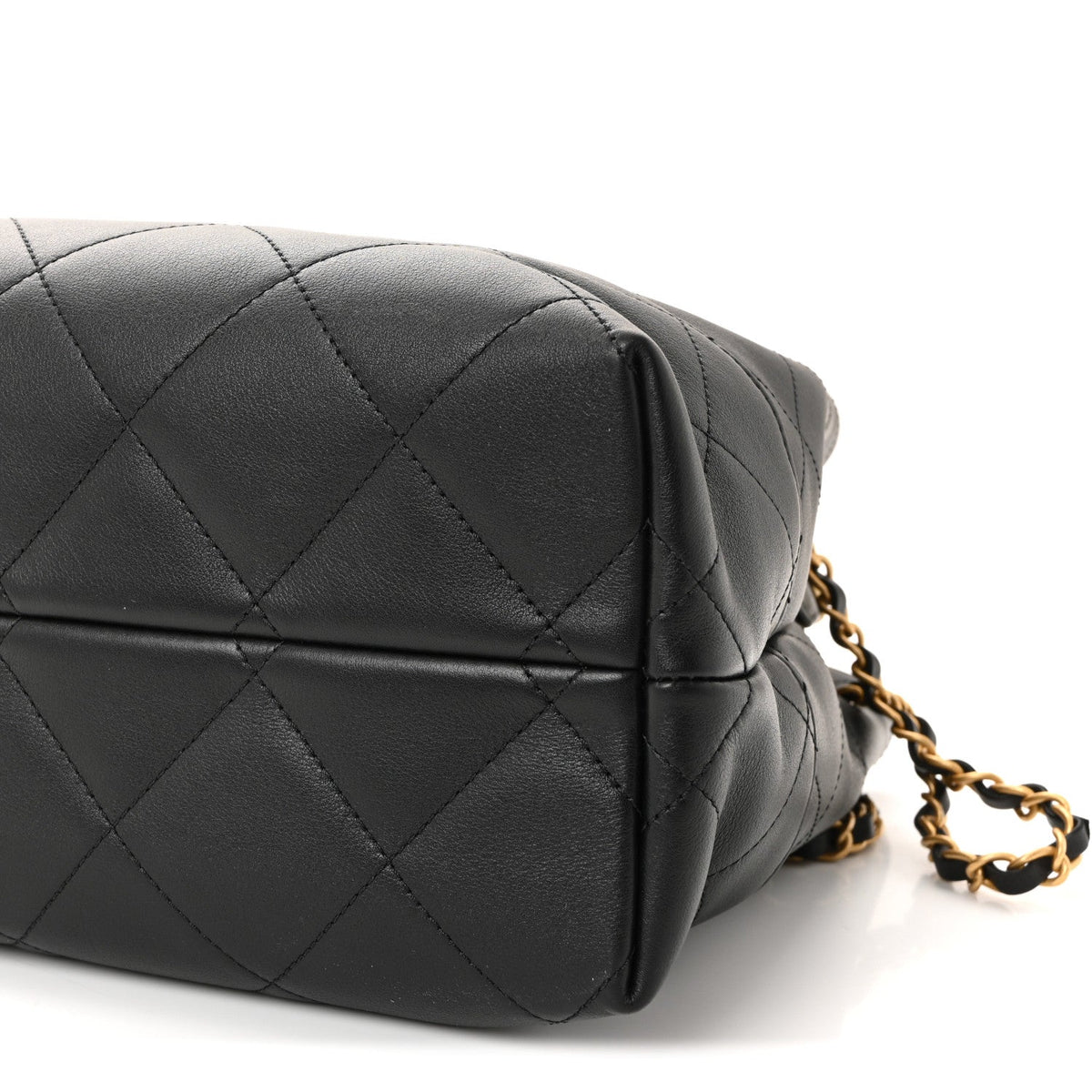 Chanel Calfskin Quilted Small Coco Base Shopping Bag Black 1819266