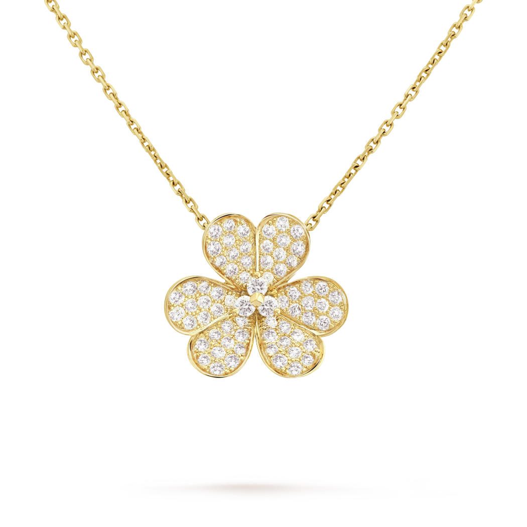 18K Gold Diamond VCA Frivole Large Pendant