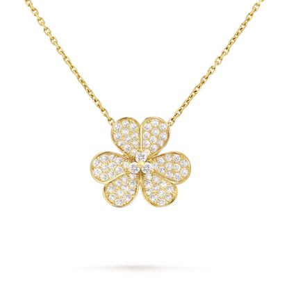 18K Gold Diamond VCA Frivole Large Pendant