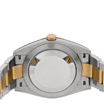 Rolex Stainless Steel 18K Yellow Gold 41mm Oyster Perpetual Datejust Watch Black 126333