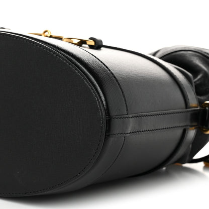 Gucci Calfskin Horsebit 1955 Drawstring Bucket Bag Black