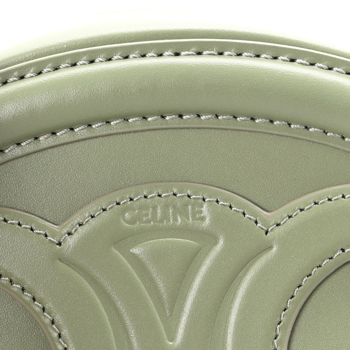Celine Smooth Calfskin Cuir Small Triomphe Oval Bag Sage