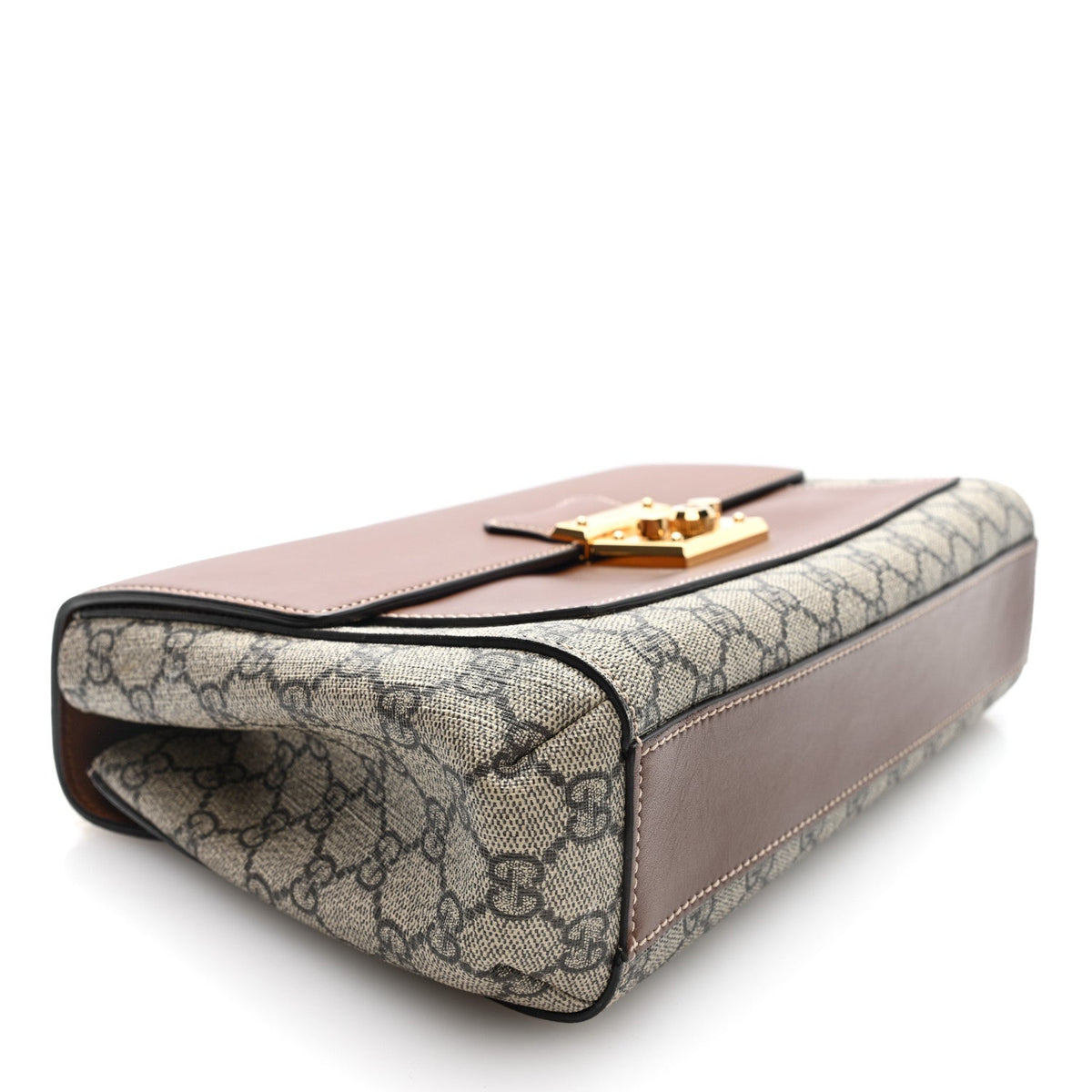 Gucci GG Supreme Calfskin Padlock Shoulder Bag Beige Cuir
