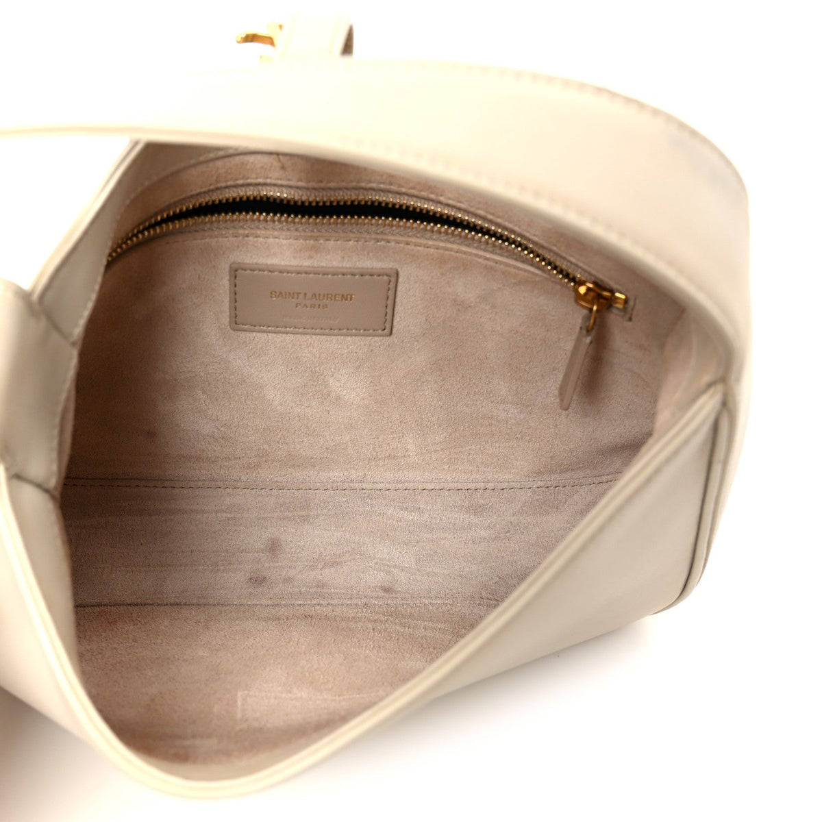 Saint Laurent Smooth Calfskin Le 5 A 7 Hobo Blanc Vintage