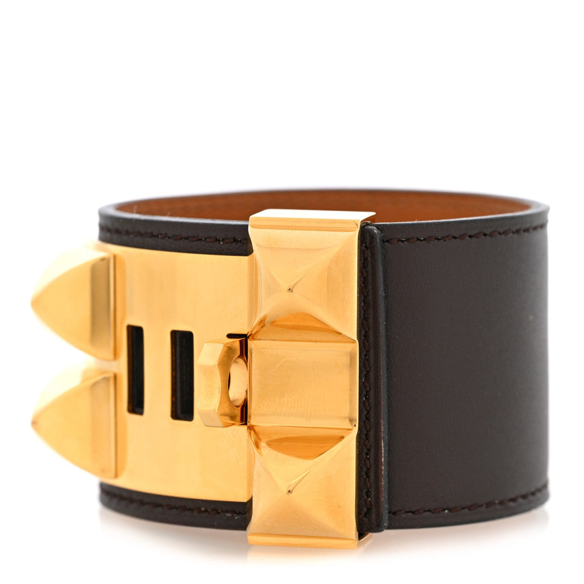 Hermes Swift Collier de Chien CDC Bracelet S Chocolate