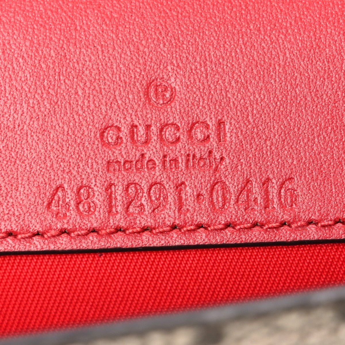 Gucci GG Supreme Monogram Mini Cherry Chain Bag Beige Red