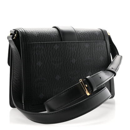 MCM Visetos Small Tracy Shoulder Bag Black