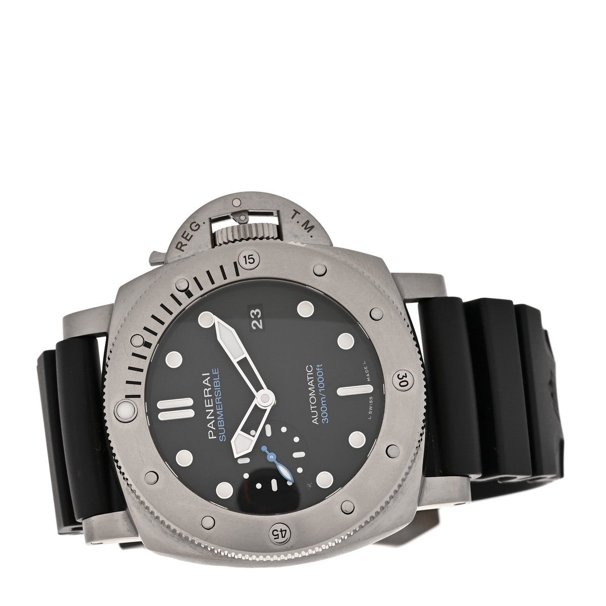 Panerai Titanium Rubber 47mm Luminor Submersible Automatic Watch Black PAM1305