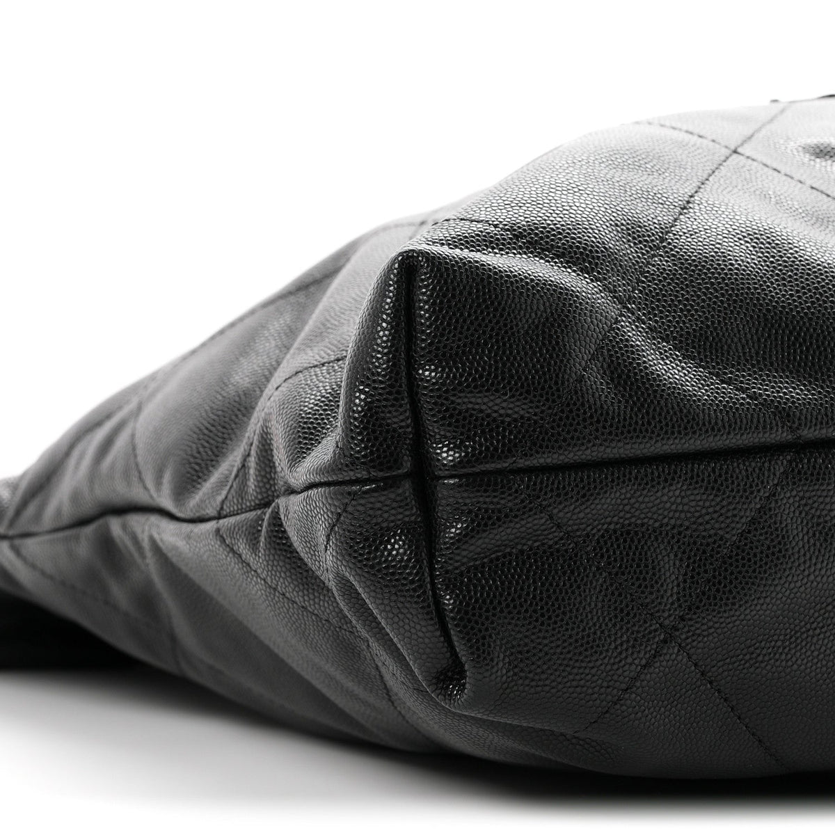 Chanel Shiny Caviar Quilted Monochrome Small 22 Shoulder Bag Black