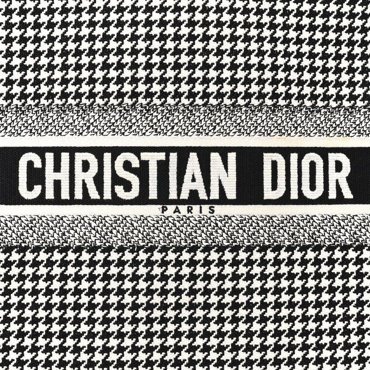 Christian Dior Canvas Houndstooth Large Book Tote Black White 1985403