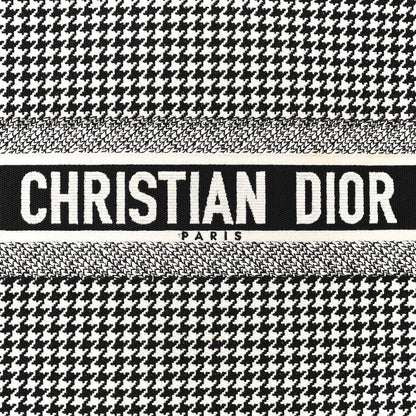 Christian Dior Canvas Houndstooth Large Book Tote Black White 1985403