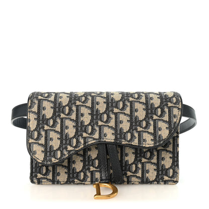 Christian Dior Oblique Saddle Belt Bag Blue