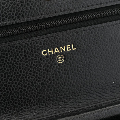 Chanel Caviar Quilted Wallet on Chain WOC Black