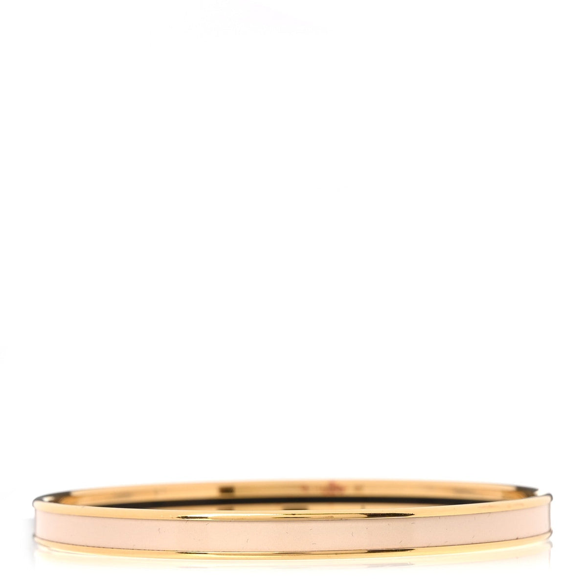 Hermes Enamel Printed Extra Narrow Uni Bracelet 70 Creme