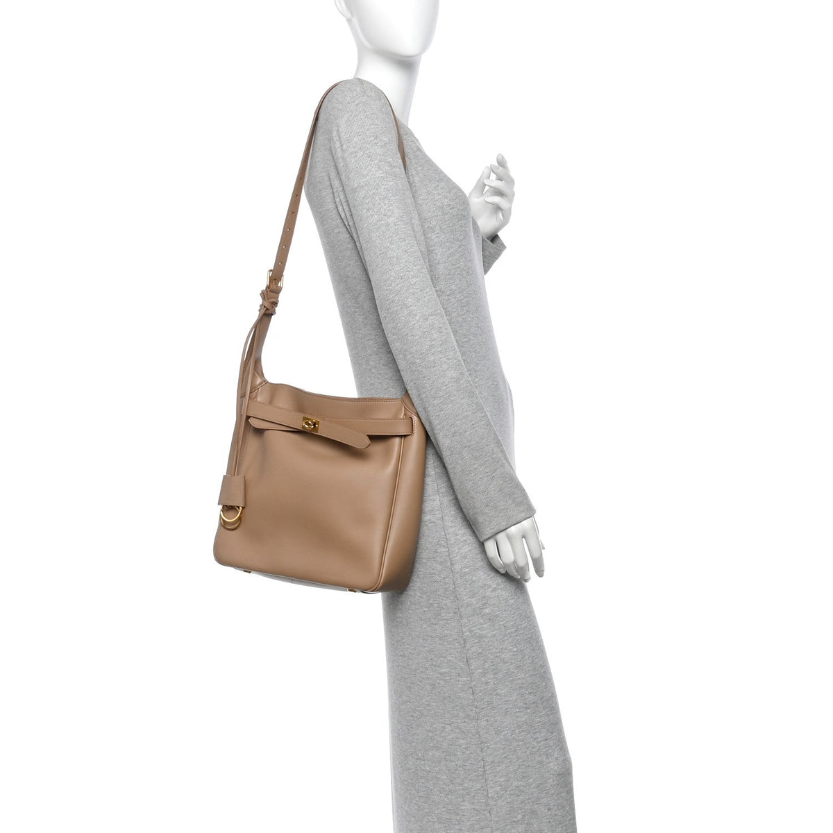 Balenciaga Smooth Calfskin Small Bel Air Hobo Bag Latte