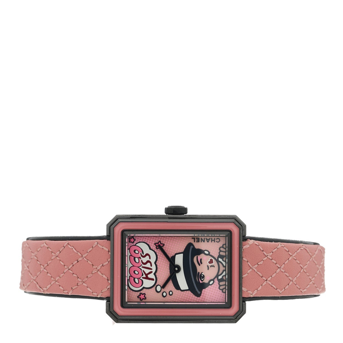 Chanel Stainless Steel Calfskin 21mm Boy-Friend Watch Pink 1878122