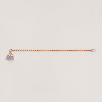 18K Rose Gold Sapphire Hermes Amulettes Kelly Bracelet