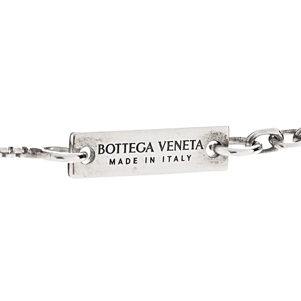 Bottega Veneta Sterling Silver Drop Pendant Necklace Green