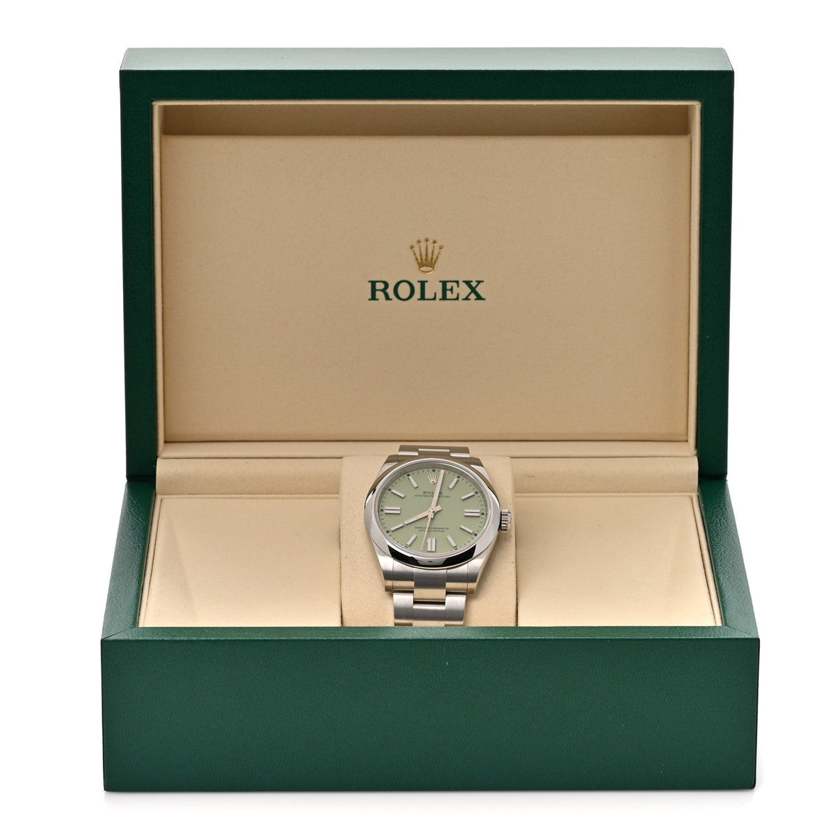 Rolex Stainless Steel 41mm Oyster Perpetual Watch Pistachio 134300