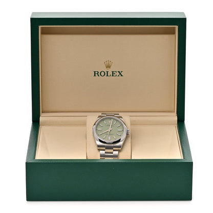 Rolex Stainless Steel 41mm Oyster Perpetual Watch Pistachio 134300