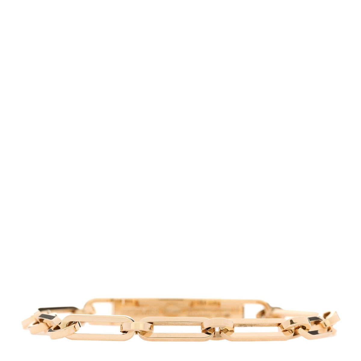 Hermes 18K Yellow Gold Diamond PM Kelly Chaine Bracelet ST