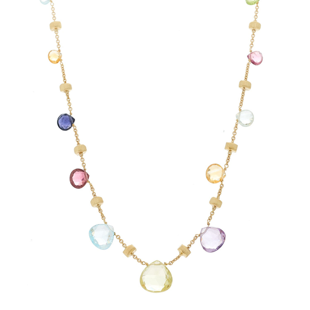 Marco Bicego 18K Yellow Gold Multi Gemstone Paradise Station Necklace