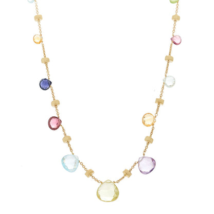 Marco Bicego 18K Yellow Gold Multi Gemstone Paradise Station Necklace