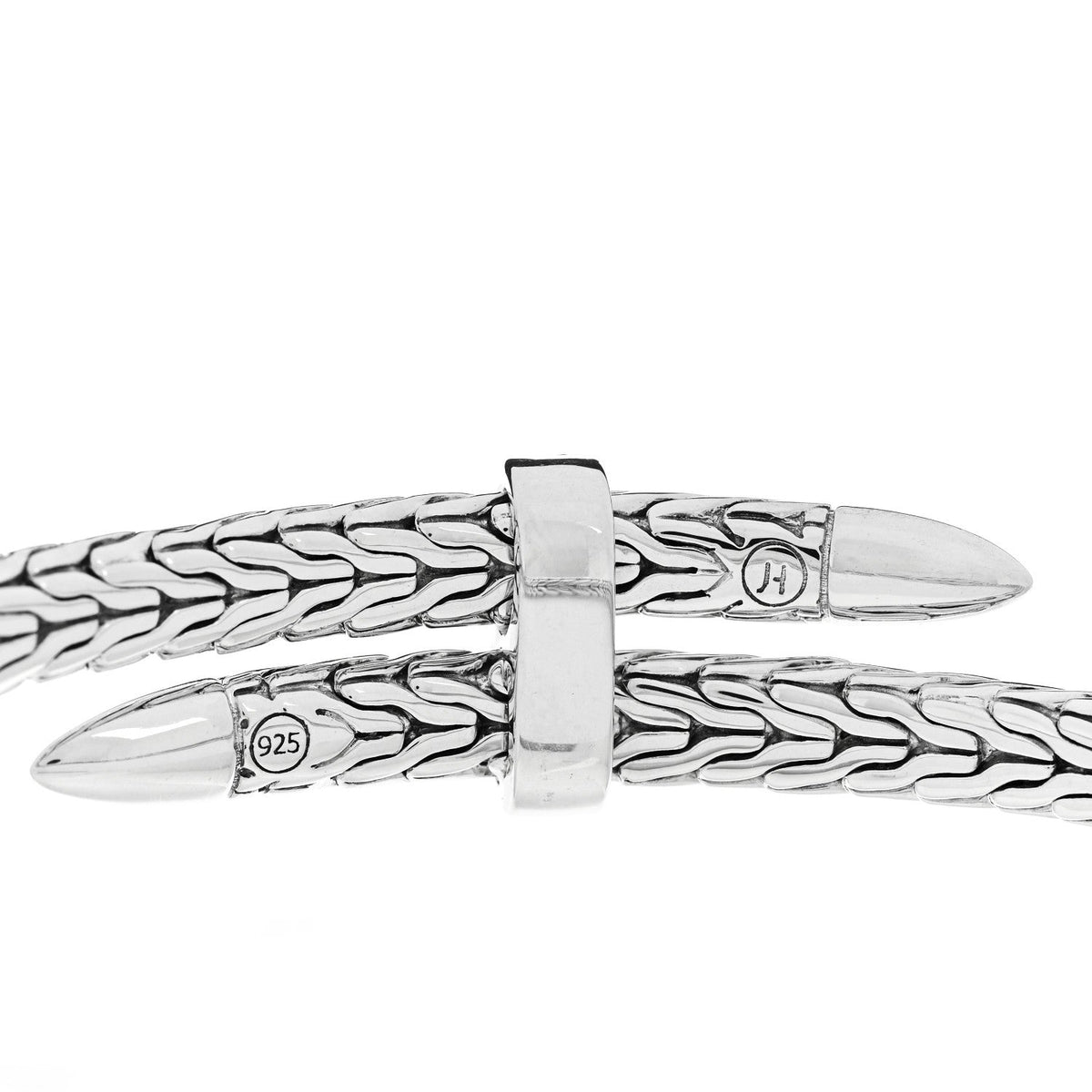 John Hardy Sterling Silver Blue Sapphire Classic Chain Spear Flex Cuff Bracelet
