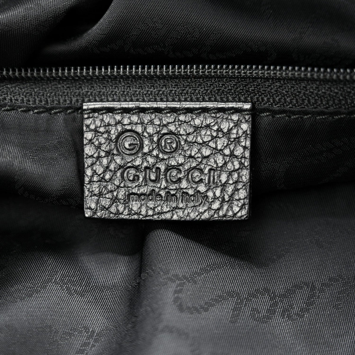Gucci Monogram Canvas Leather Tote Black
