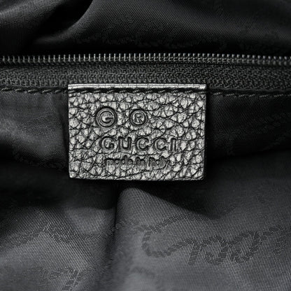 Gucci Monogram Canvas Leather Tote Black