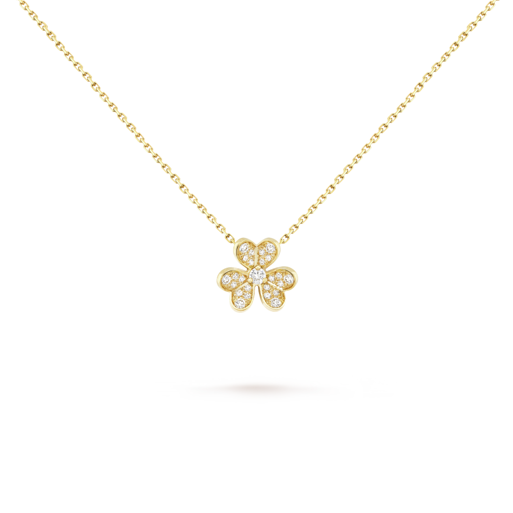 18K Gold Diamond VCA Frivole Mini Pendant
