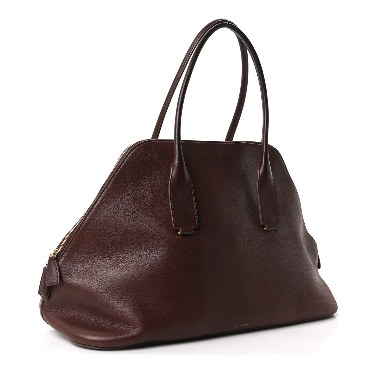 The Row Polished Saddle Calfskin Large Devon Bag Burgundy 1944229