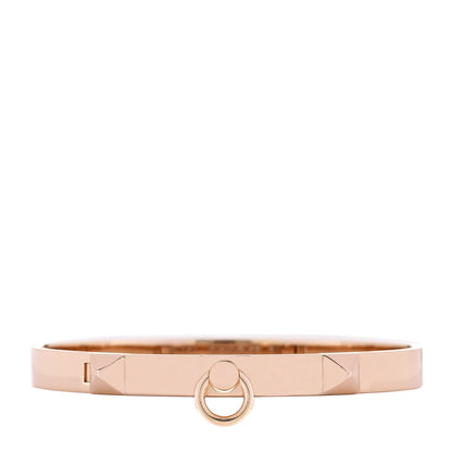 Hermes 18K Rose Gold Diamond Collier De Chien Bracelet PM SH