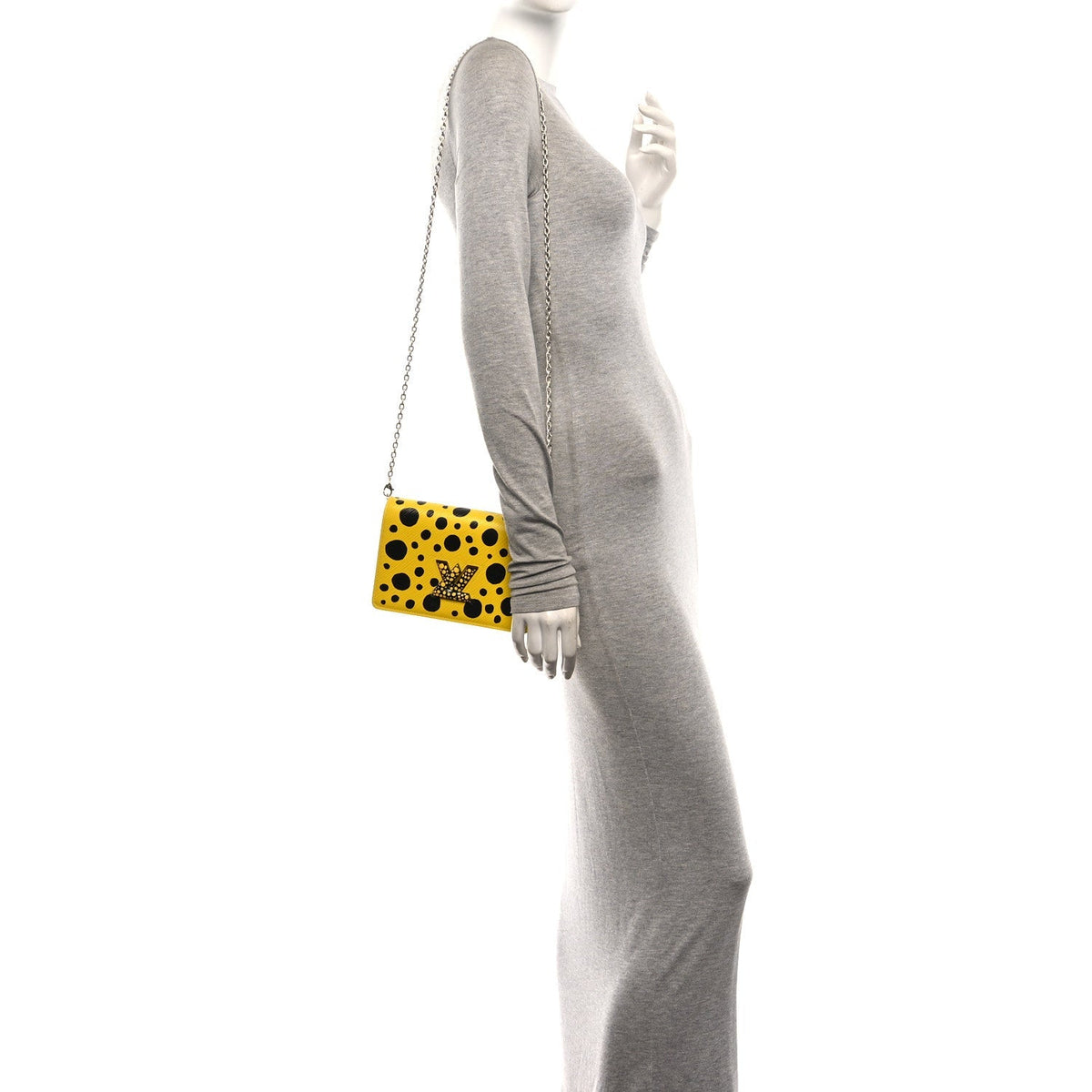 Louis Vuitton Epi Infinity Dots Twist Chain Wallet Yellow Black