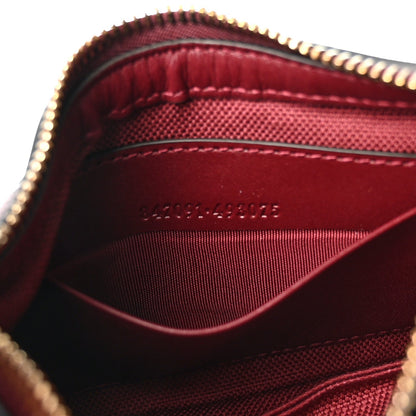 Gucci GG Calfskin Embossed Emblem Mini Shoulder Bag Rosso Ancora