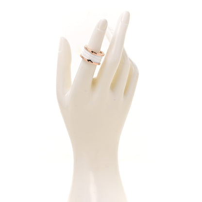 Bulgari 18K Rose Gold White Ceramic B.Zero1 Four-Band Ring 53 6.5