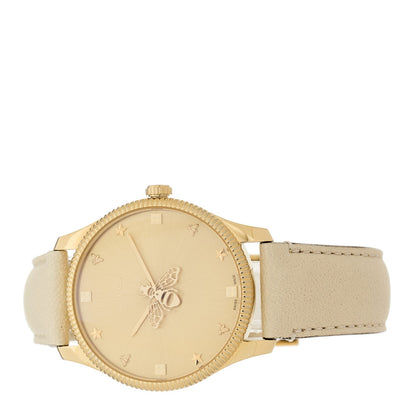 Gucci Stainless Steel Calfskin 36mm G-Timeless Bee Quartz Watch White