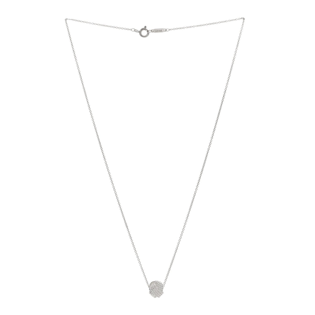 Tiffany Sterling Silver Twist Knot Pendant Necklace 40.6cm