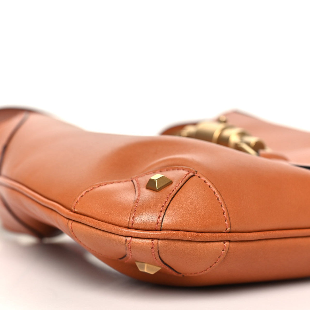 Gucci Calfskin Mini Piston Lock Jackie O Hobo Tan
