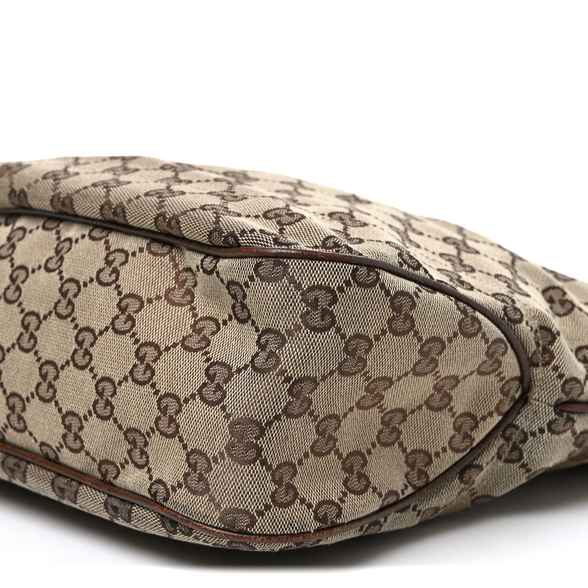 Gucci Monogram Canvas Piston Lock Tote Brown