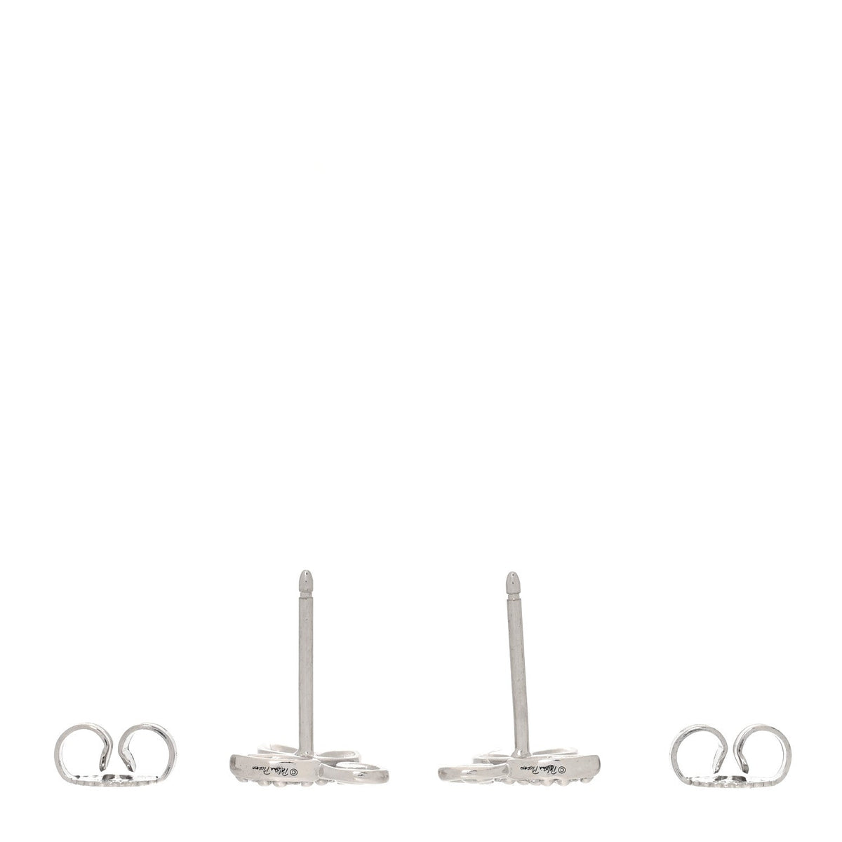 Tiffany 18K White Gold Diamond Paloma Picasso Olive Leaf Earrings