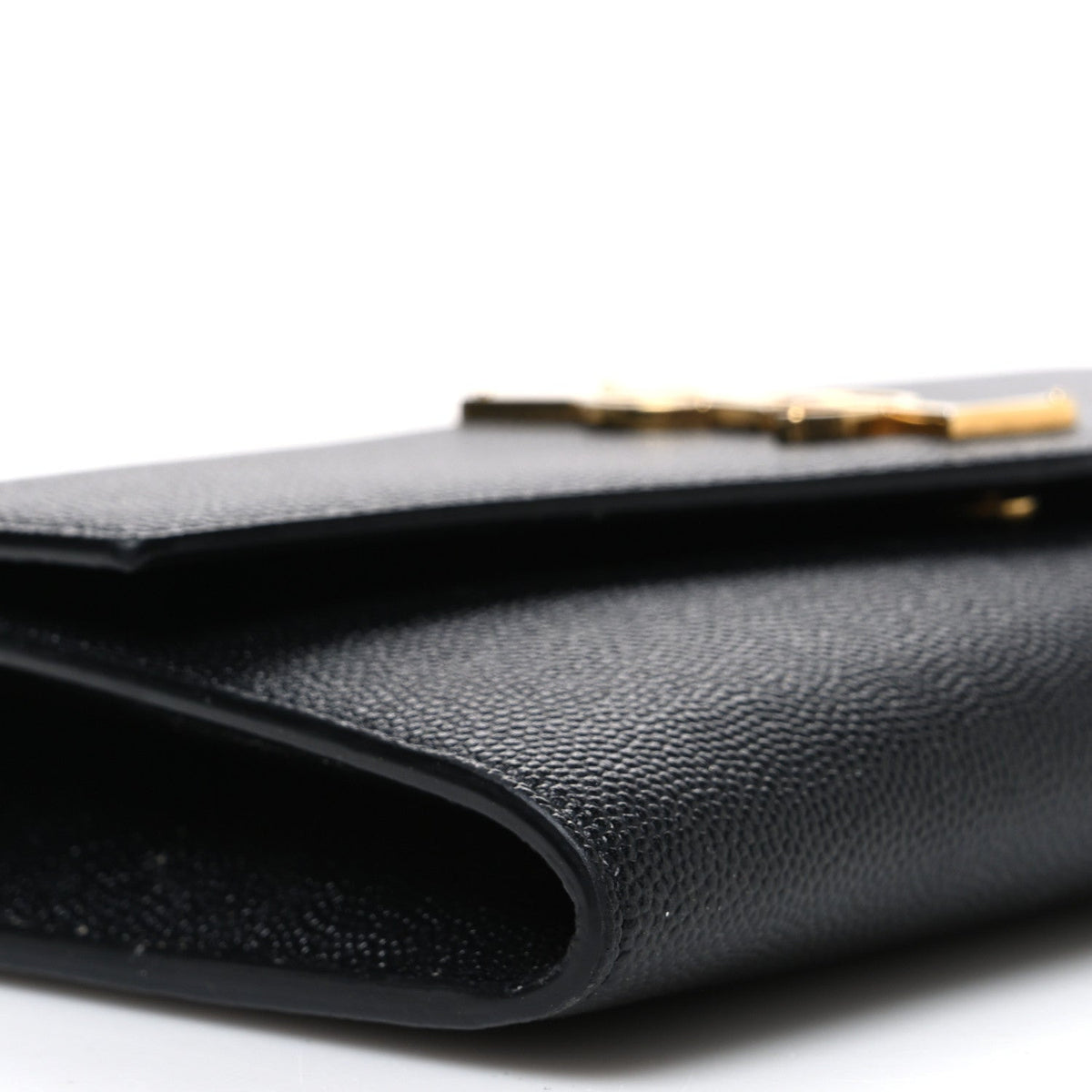 Saint Laurent Grain De Poudre Uptown Chain Wallet Black